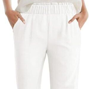 NEW White Linen Like Pants With Pockets  103